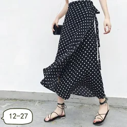 Falda cruzada para Mujer, falda larga de playa, vestido estampado dividido de cintura alta