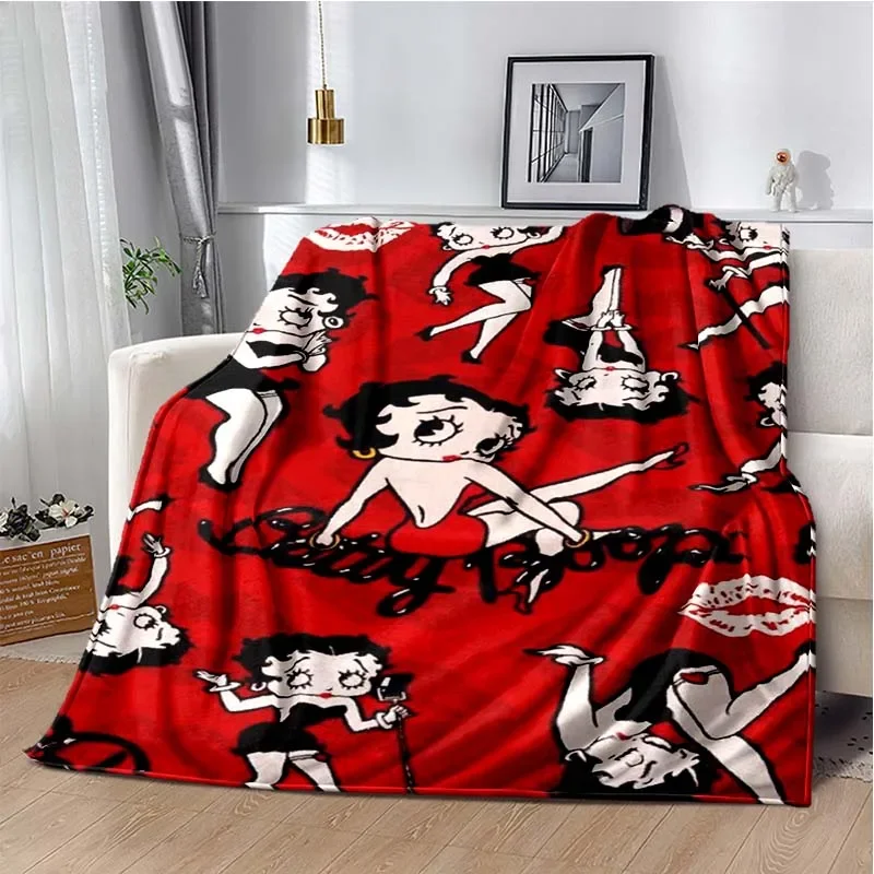 Cartoon  B-B-Bettys-boops Printed Blanket Picnic Blankets Warm Blanket Soft and Comfortable Blanket Home Travel