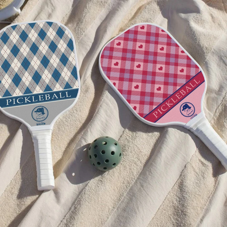 Pickleball Paddle Set with 2 Balls Trendy Pattern Pickleball Paddle Set Lightweight Pickleball Racket for Adults & Beginners