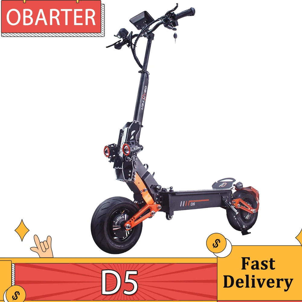 OBARTER D5 Electric Scooter 12 Inch Vacuum Tire 2*2500W Dual Motor Max Speed 60-70Km/h 48V 35Ah Battery 150KG Max Load