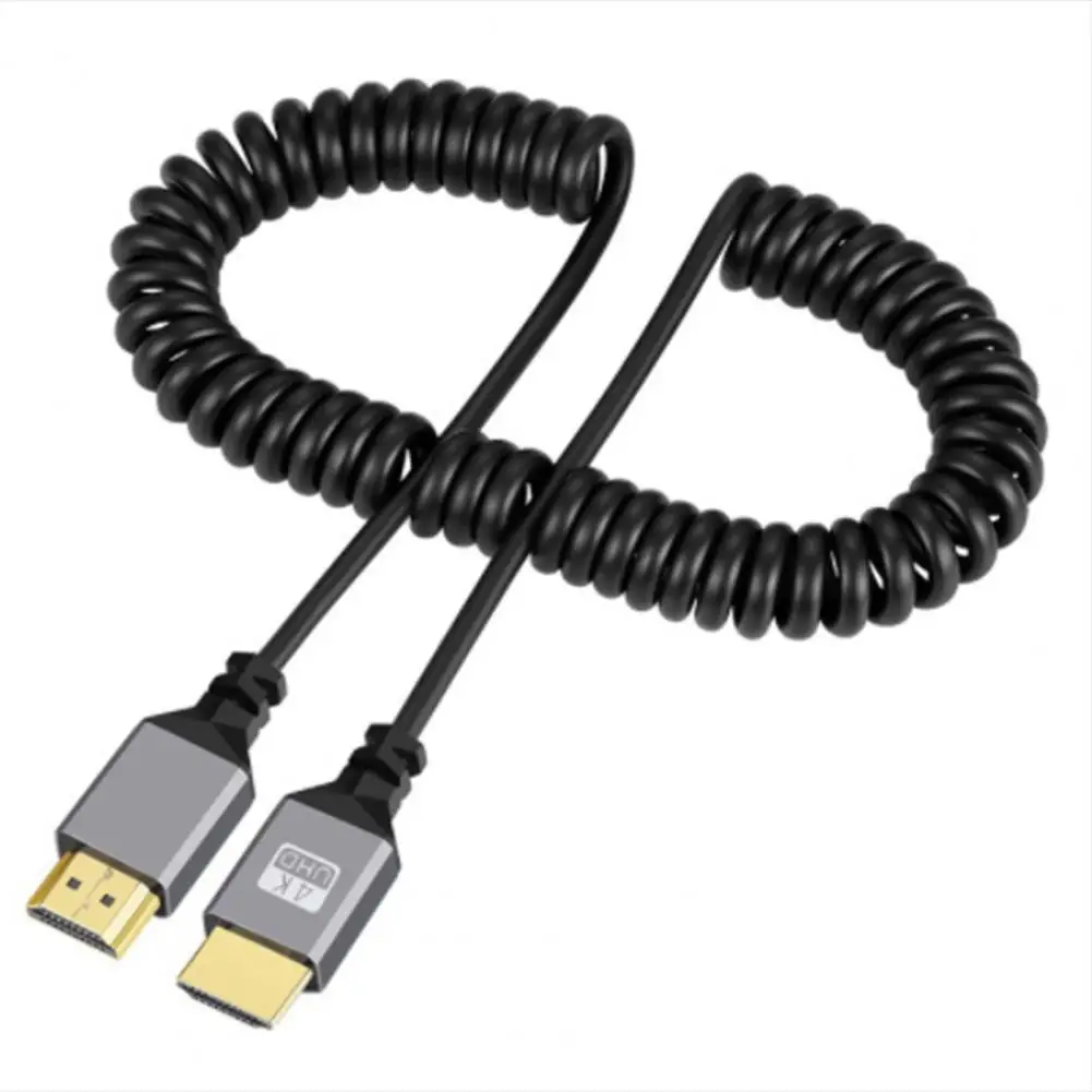 كابل قابل للسحب متوافق مع HDMI ، كابل حلزوني مرن ، تمديد عالمي ، ذكر إلى قابس ذكر ، غامرة ، 4K @ 60Hz