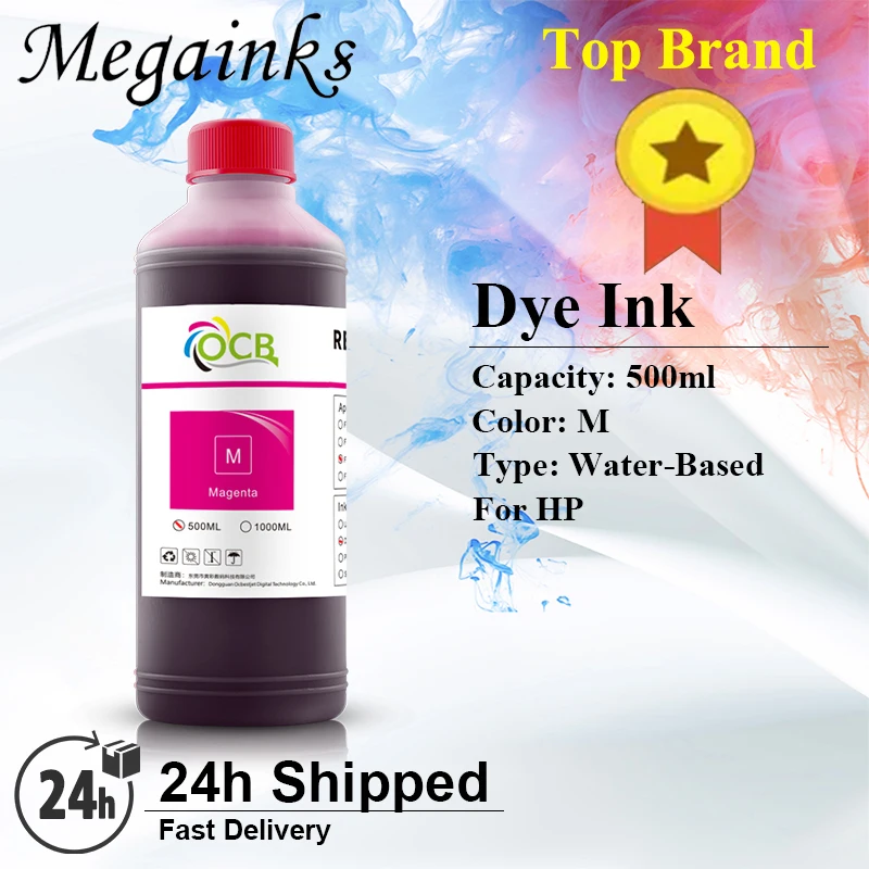 500ML Dye Ink for HP 100 500 510 800 5500 T610 T770 T790 T1100 T1120 T1200 T1300 T2300 Z2100 Z3100 Z3200 Z5200 Z6100 Printer