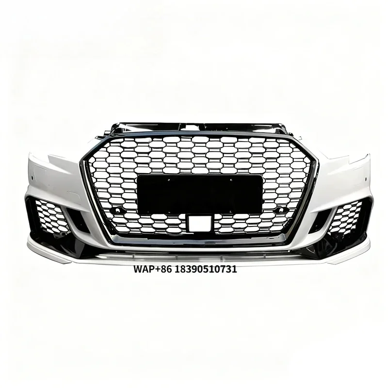 Car Bumper for A3 S3 8V.5 Sedan RS3 Style 17-19 Front Bumper With Gloss Black Grille FedEx Shipping