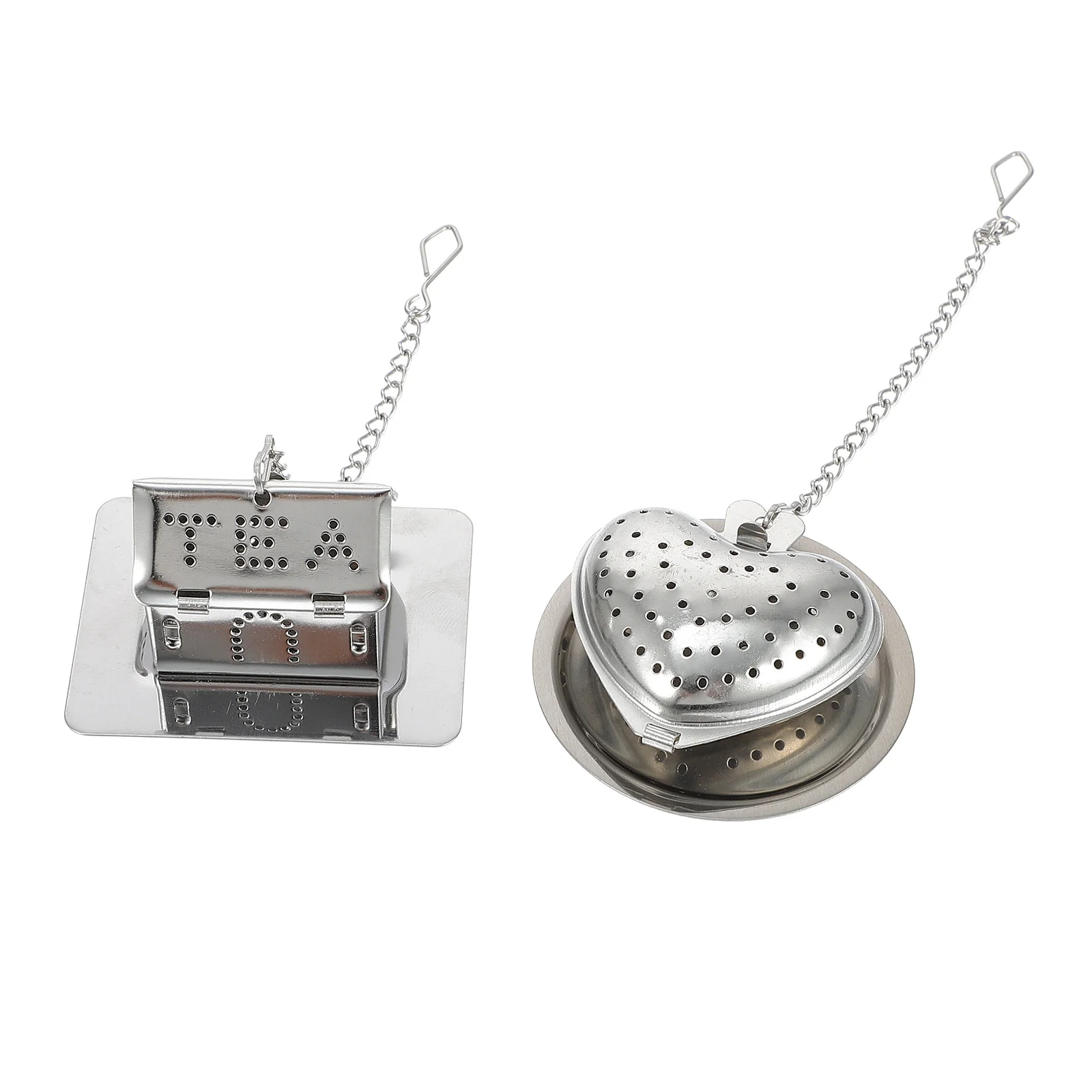 

2Pcs High Quality Stainless Steel Tea Strainers Hanging Filter Silver for Tea Medicine Spices Kitchen Use Beautiful Gift