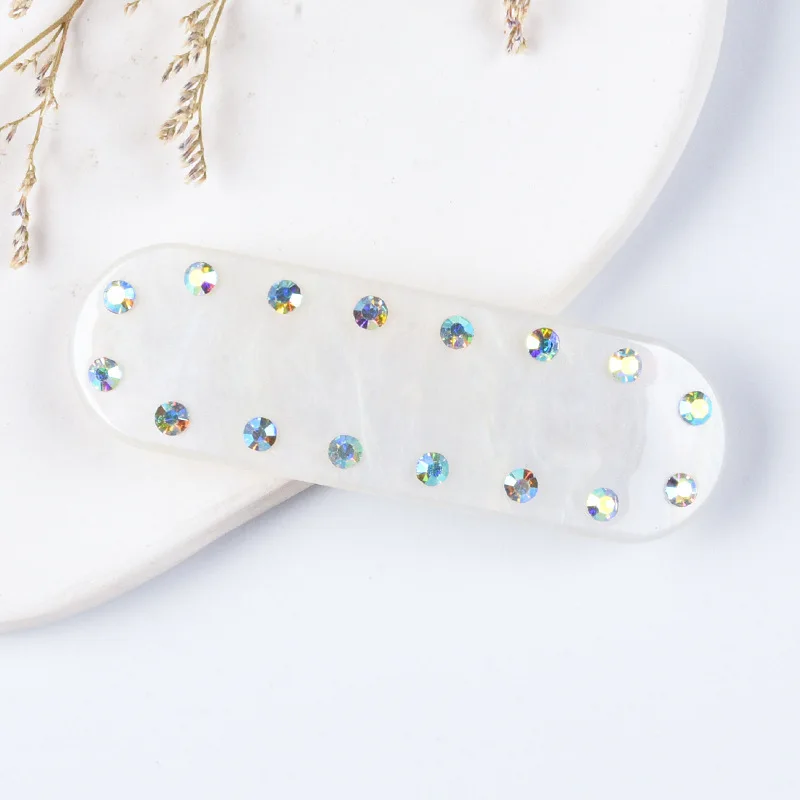 

Fashionable New Korean-Style Medium-Sized Rhinestone Acrylic Hair Accessory Spring Clip for the Back of the Head, Candy-Colored Rhinestone Hair Clip