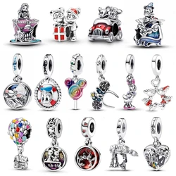 New Disney Mickey Alice Donald Duc Beads Charms Fit Original Pandora Bracelets DIY Jewelry Women Gifts