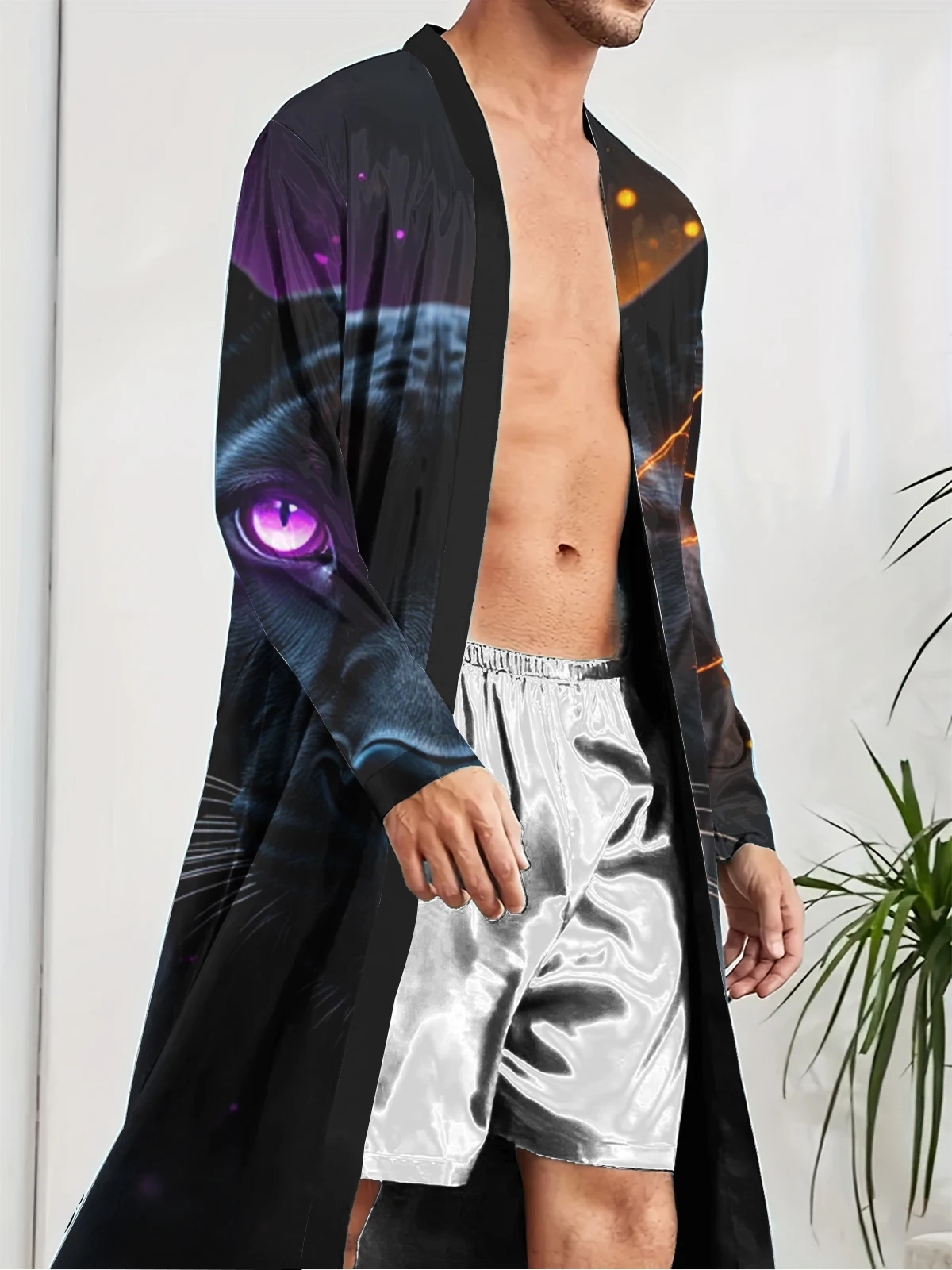 1pcs Men's Robes 2026 Spring/Summer dressing gown Men's bathrobe Graphic 3D Printed bath robe Bathrobe Breathable sleepwear