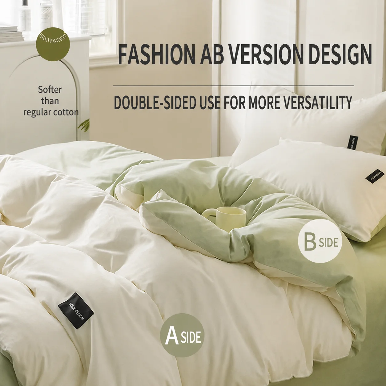 4pcs Satin Duvet Cover Set (1 Duvet Cover+1 Flat Sheet + 2 Pillowcases), Solid Color Reversible Bedding Sett, Soft & Comfortable