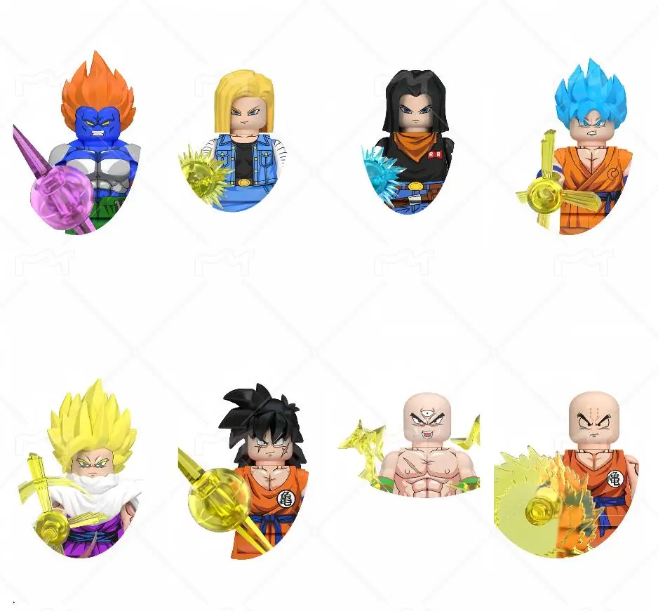 WM6180 Assemble Handheld Super Saiyan Vegeta Mini Model Building  robot Enlighten Puzzle Toys For Children Birthday Gifts