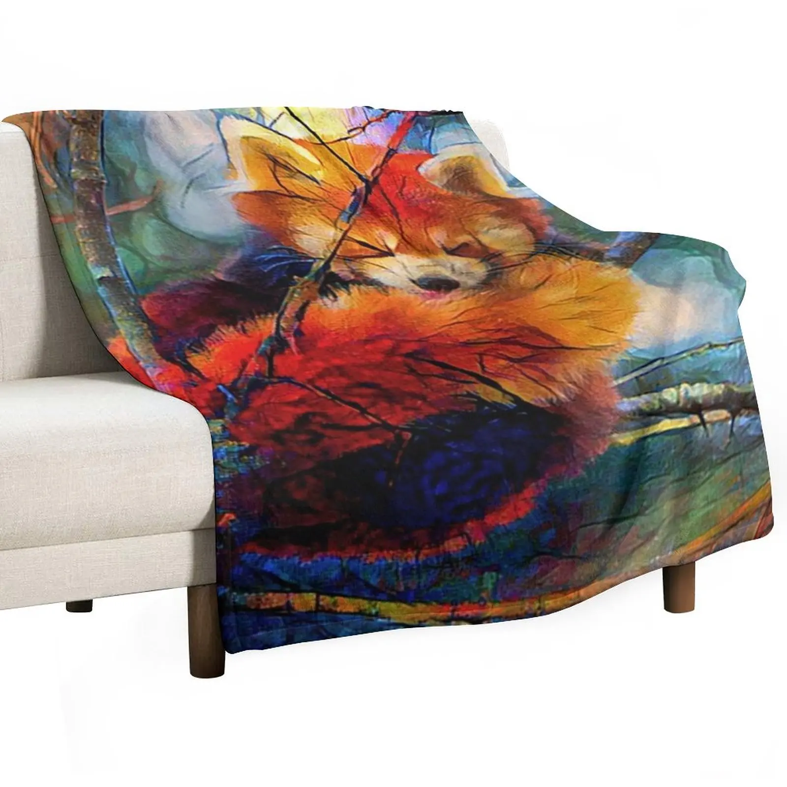 

Autumnal Red Panda Throw Blanket manga Heavy Travel Luxury Thicken Blankets