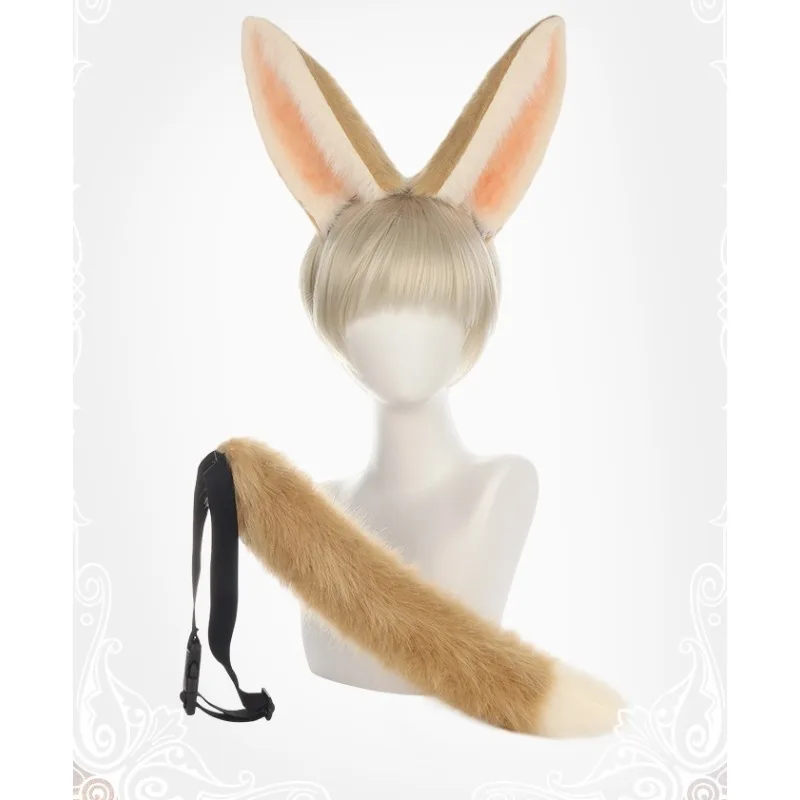 Handmade Cute Plush Rabbit Ears Hair Accessory Manga Exhibition Cosplay Props Simulation Beast Ears Hair Hoop Lolita JK Headwear