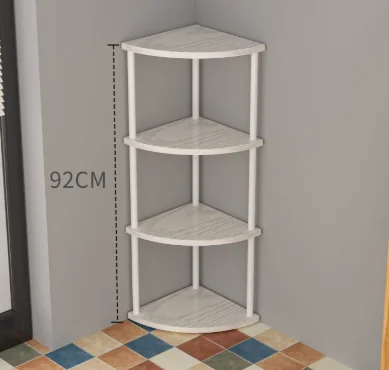 Corner Multi‑Tier TriangleStorage Shelf Space‑Saving Metal Wood Organizer for Books Potted Plants Home Bedroom Living Room Decor