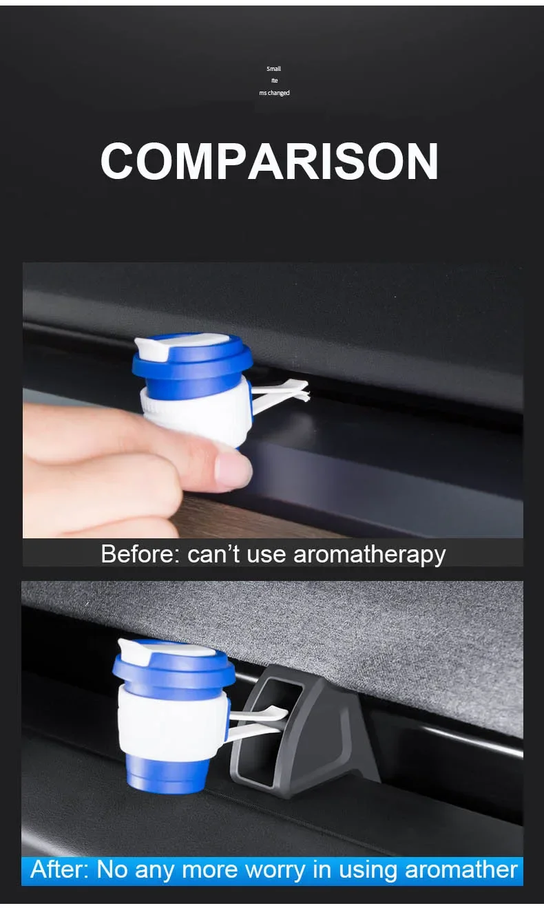 Für Tesla Model Y Juniper 2026: Lüftungsclip-Lufterfrischer, Aromatherapie-Halterung für Luftauslass, Model3 Highland Gadget-Ständer – Detail 2