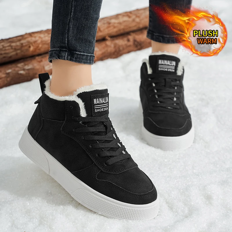 Ladies' winter skateboarding shoes, snow sports shoes - warm snow boots, hiking and mountaineering, sports. Outdoor skateboardin