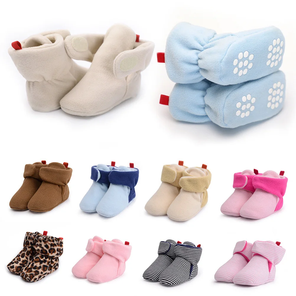 Sepatu Kaus Kaki Anti Selip Bayi Bulu Karang Biru Muda 13Cm 53G Sandal Balita Musim Dingin Prewalker Kaus Kaki Nyaman Menyerap Keringat Sejuk