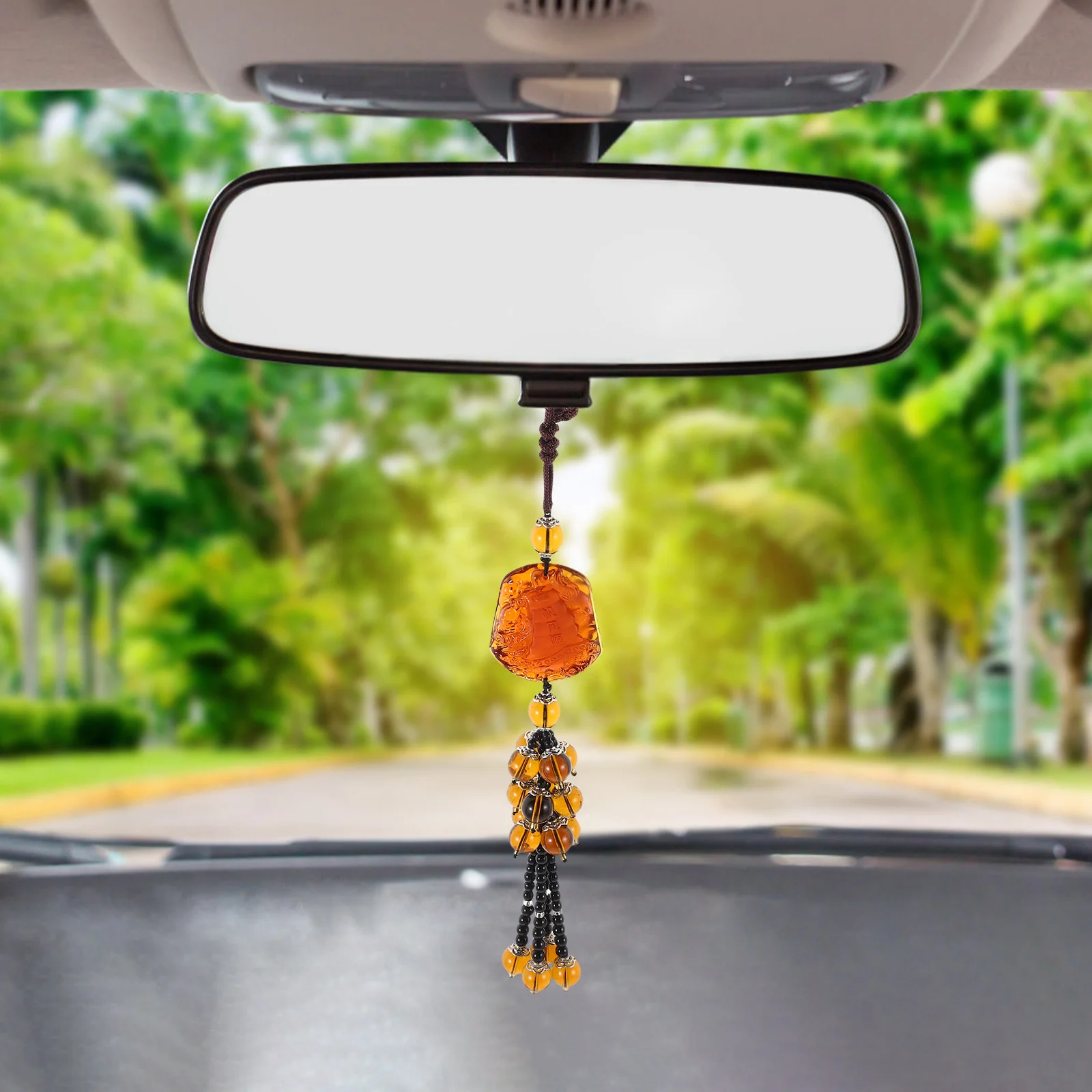 

Car Rearview Mirror Pendant Chinese Style Lucky Charm Double Sided Hanging Ornament for Auto Interior Decoration Car Hanging