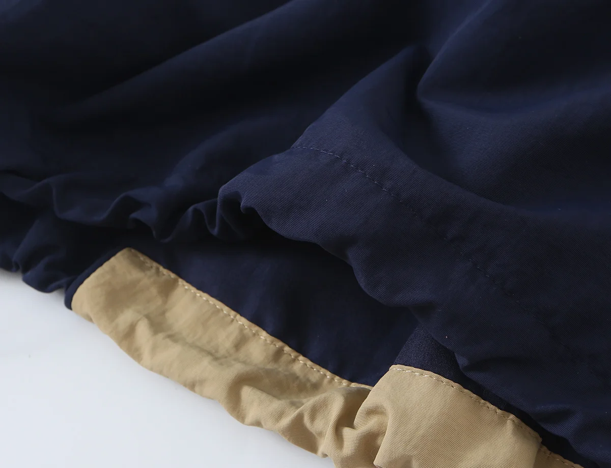 Vintage Damen Patchwork-Jacken 2026 Herbstmode Stehkragen Reißverschluss Lose Mäntel High-Street Lose Damen-Oberbekleidung mit Kordelzug – Detail 9
