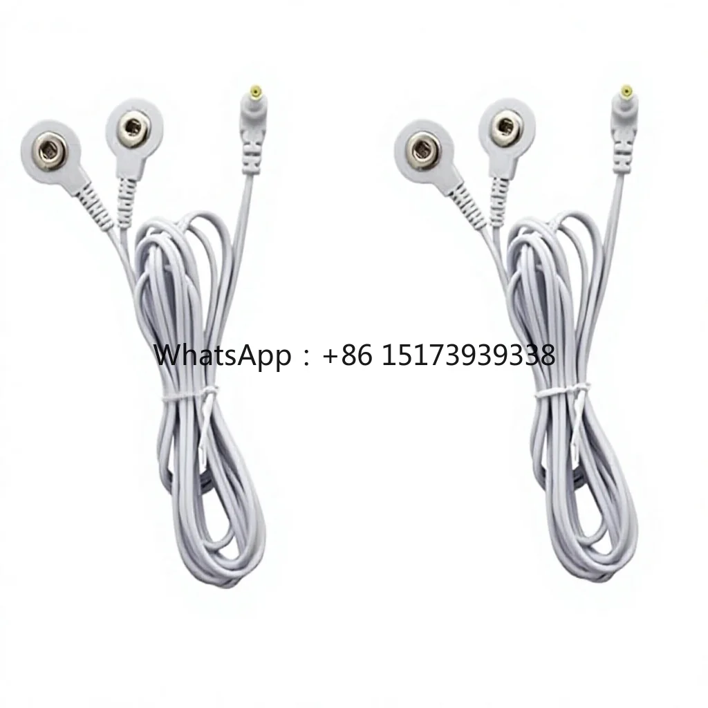 4 Pack TENS Lead Wires 235mm Shielded Plug Snap Electrode Cables Compatible TENS/EMS Units Snap Pads Upgraded Durability