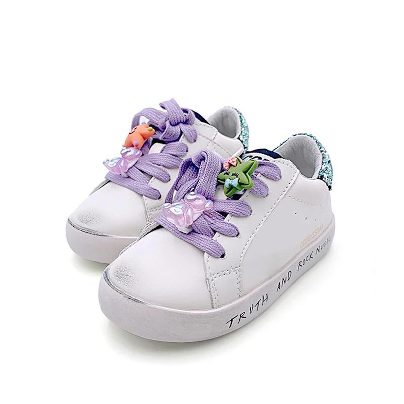 Kids Sneakers 2024 Girls Spring Fashion Shiny Running Sport Shoes Children Non-slip Trainers Student CCDB Casual Sneakers