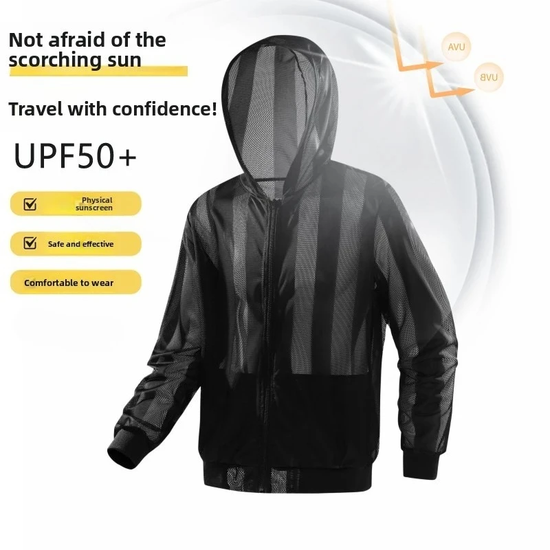 Summer UPF 50+ UV Sun Protection Skin Coats Men Ultra-Light Sportswear Hooded Outwear Breathable Casual Jackets Man Thin Outwear