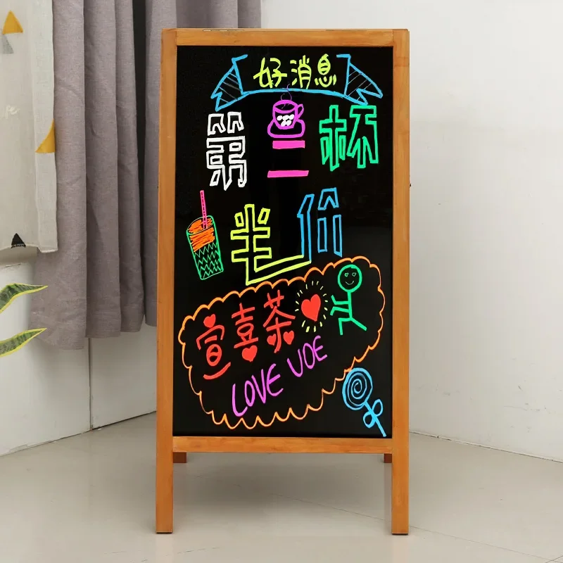 Double Sided Magnetic Small Blackboard Bracket Style Store Commercial Stall Billboard Display Board Children\'s Picture Board