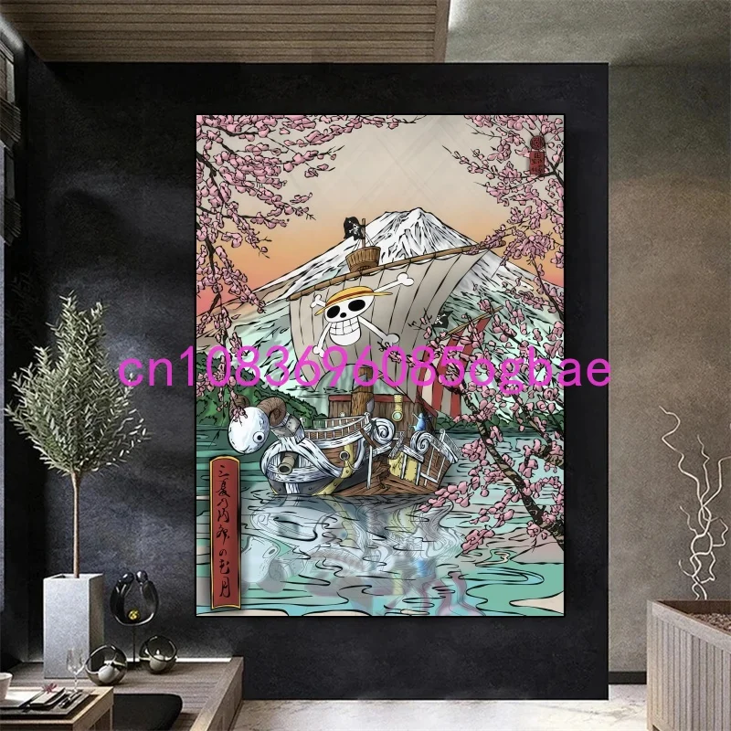 Anime Ship One Cartoon One Piece Poster Print Canvas Painting Wall Art Mural Suitable for Cafe Home Wall Decoration Picture Gift view 3