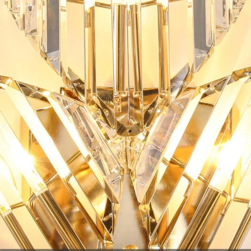 SANDYHA الشمال كريستال E14 مصابيح الحائط تصميم بسيط على الموضة لغرفة المعيشة غرفة نوم اللوح الأمامي دراسة الدرج الممر #5