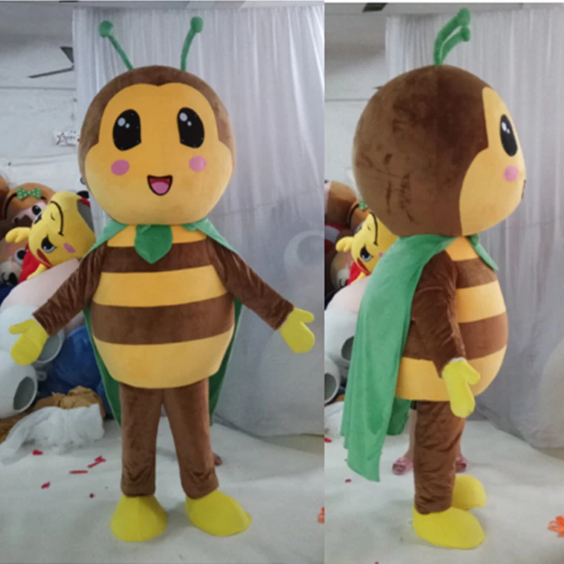 Bee Mascotte Cosplay Kostuum Pluche Cartoon Volwassen Fancy Dress Halloween Reclame Carnaval Party Suits Wandelprestaties Props