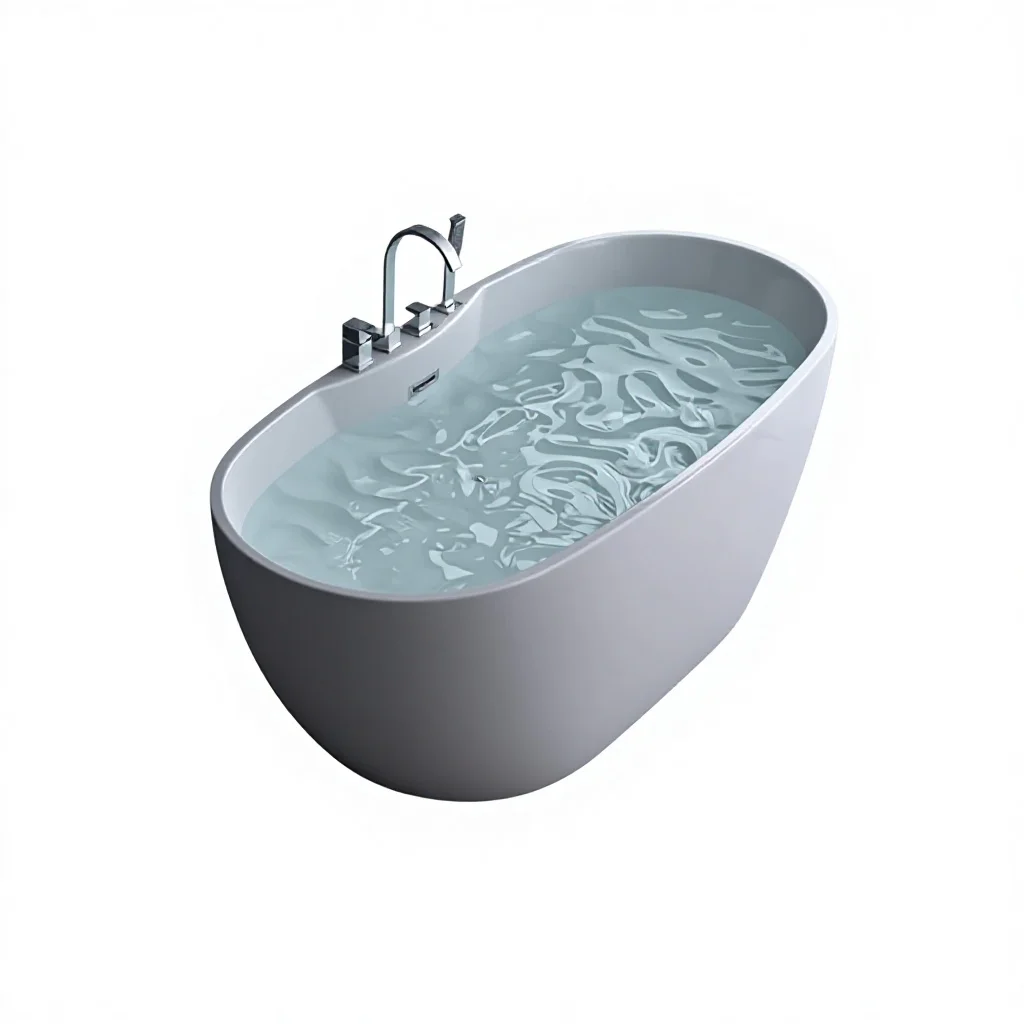 

Freestanding Acrylic Bathtub Modern Minimalism Full Skirt Faucet Household Couple Bathroom Double Bathtub Hotel