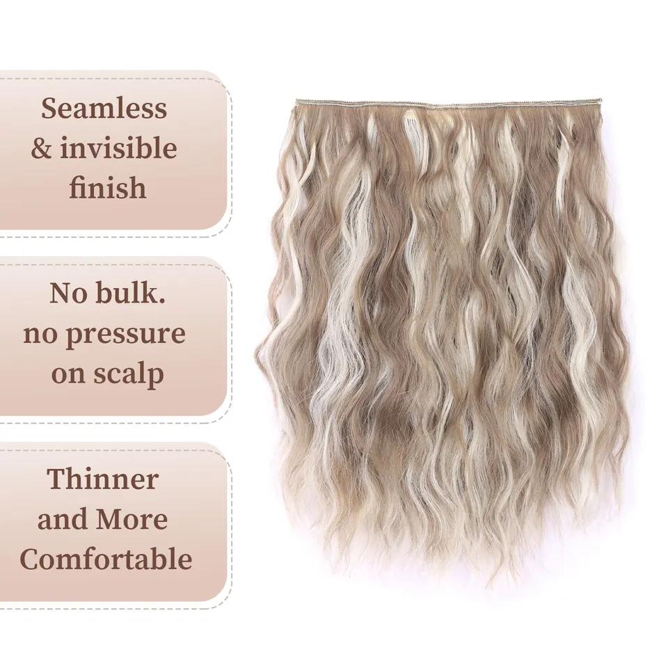 Extensiones de cabello con clip sintéticas de 12 pulgadas, onda de agua, para mujeres, uso diario, fiestas y vacaciones 4