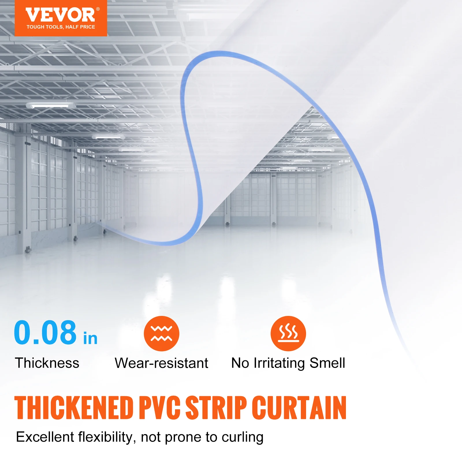 Imagem -02 - Vevor-clear Vision Pvc Strip Porta Cortina Janela Deslizante à Prova de Vento Telas de Instalação para Refrigeradores Zer Armazém