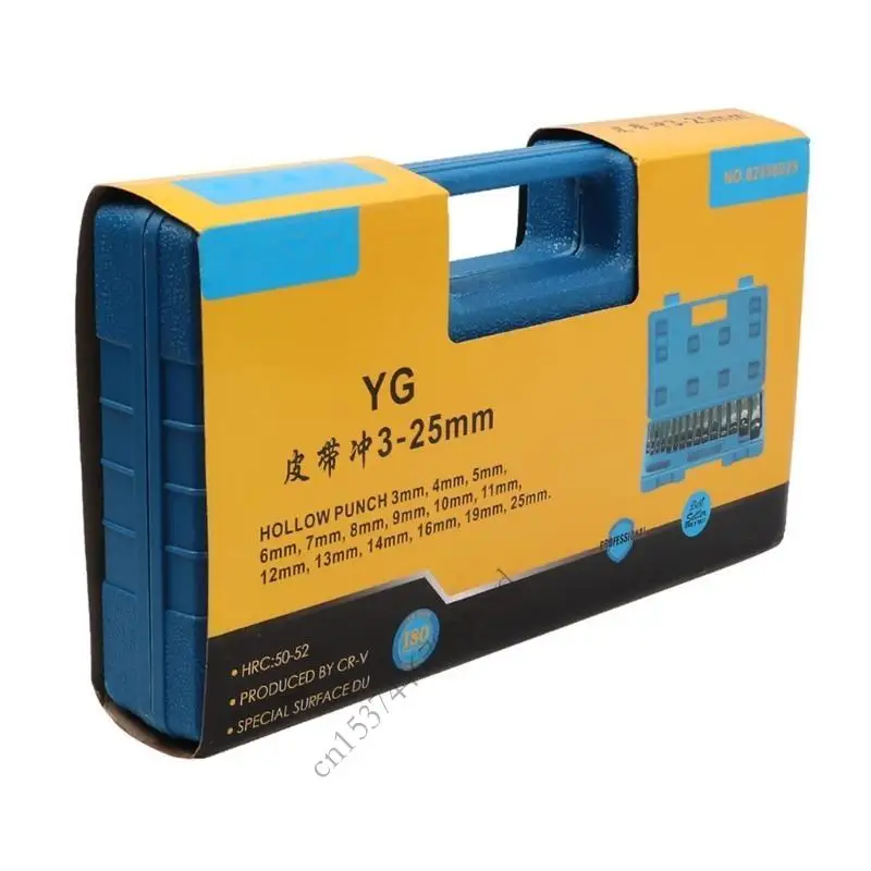 

15Pcs Hole Tool Set DIY Leather Hollow Cutting Tool for Belt Watch Strap P9YB