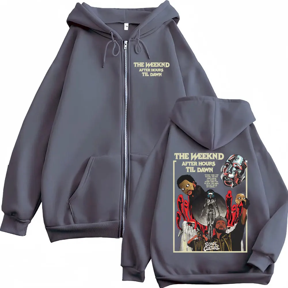 The Weeknd After Hours Til Dawn 2026 World Tour Zip Up Hoodie Men Women Harajuku Classic Zipper Sweatshirts Casual Jacket Hooded