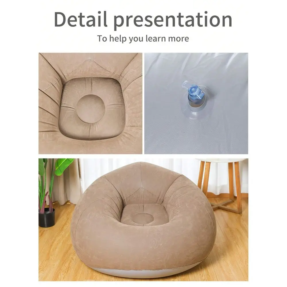 Inflatable Sofa Chair With A Bellows Style Foot Pump, Bean Bag Chairs,Tatami Bean Bag Sofa, Thickened Pvc Lounge Bed For Outdoo