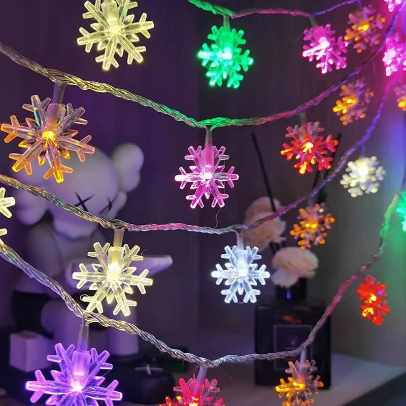 

1.5/3/6/10M Battery Snowflake LED Garland Lights, Winter Fairy String Lamps for Home, Christmas, Wedding and Party Decoration