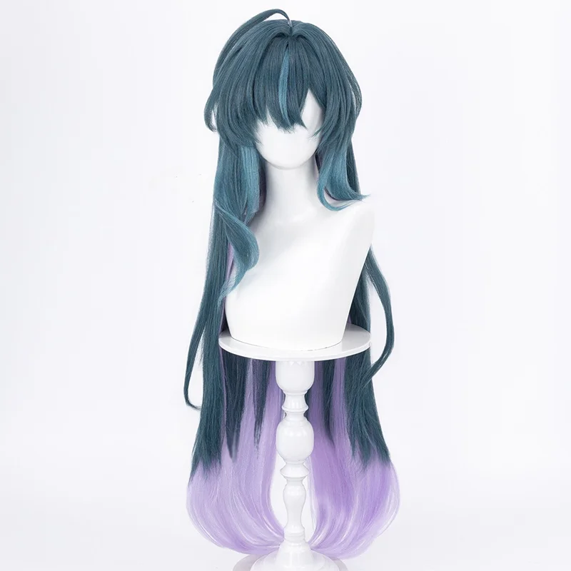 Game Genshin Impact Vodyanitsa Cosplay Wig 1m Color Gradient Scalp Top Character Style For Halloween Comicon Party Adult Women M