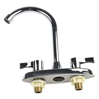 Grifo de latón con doble orificio, mezclador de lavabo giratorio, mezclador de agua, lavabo, grifo de cocina, Hardware para el hogar, 1 ud.