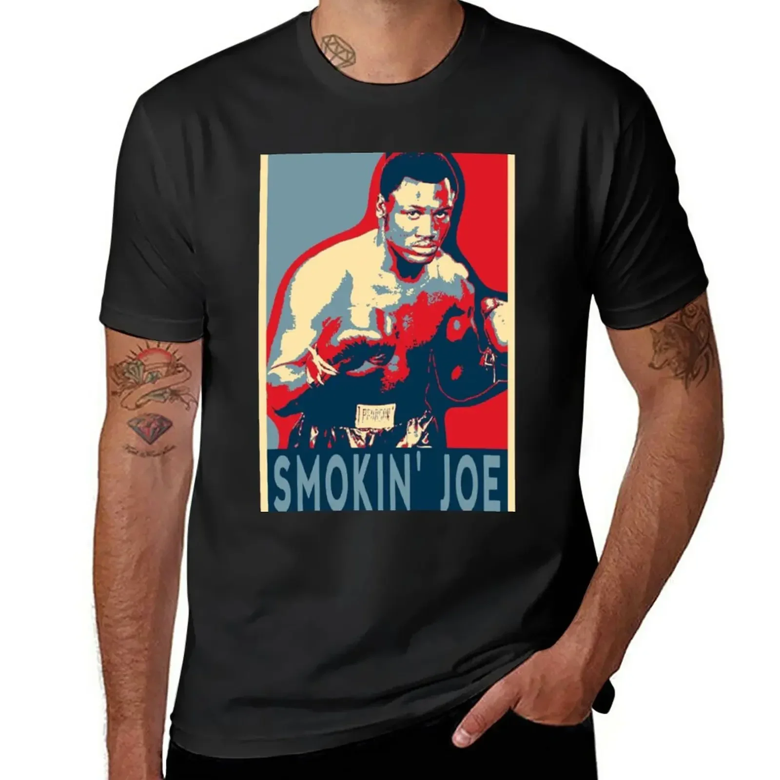 Joe Frazier Smokin T-Shirt sweat boys whites graphics T-shirts for men cotton heavyweight Round Collar Outfits funny style 2024