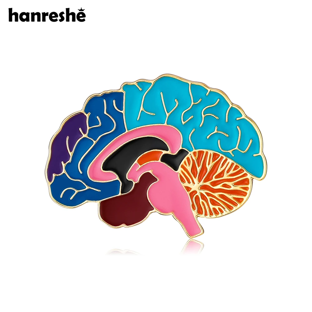 

Hanreshe Brain Brooch Anatomy Medical Colorful Enamel Pin Jewelry for Doctor Nurse Biologist Backpack Lapel Clothes Badge
