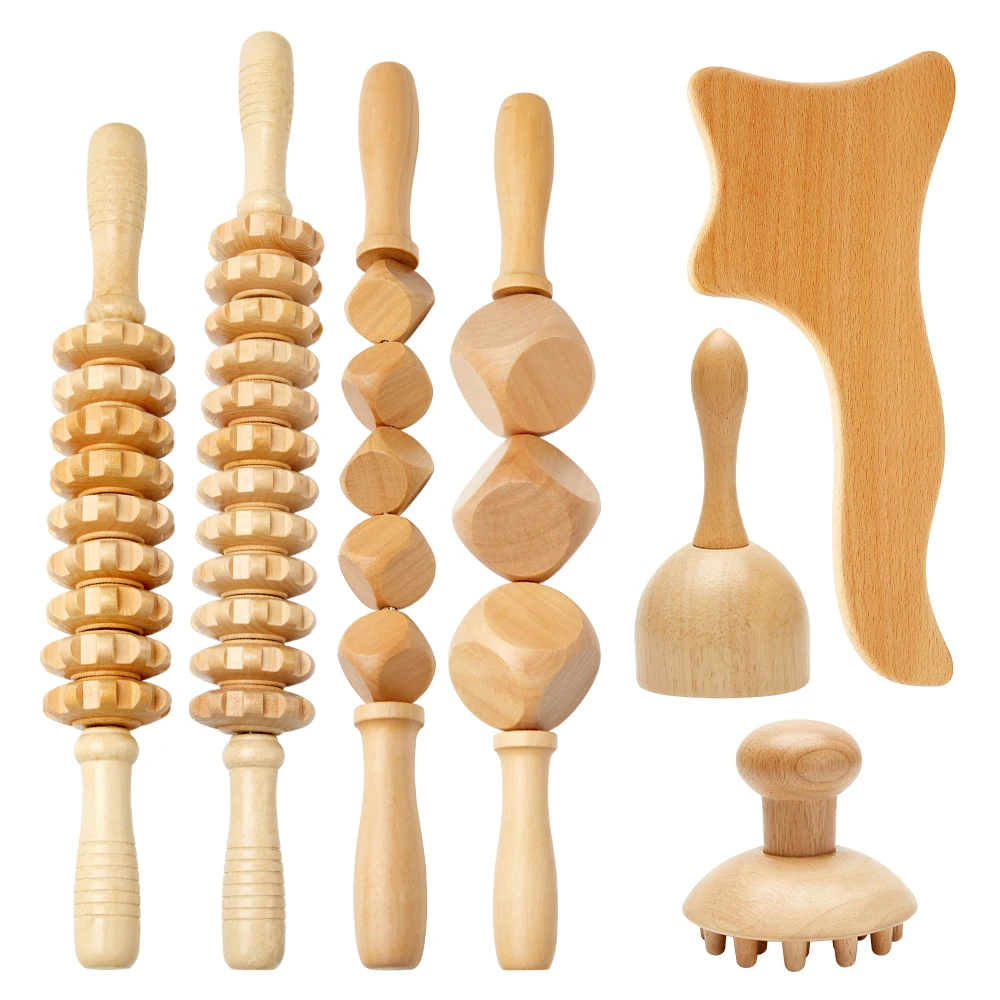 Wood Therapy Massage Set Maderoterapia Massager Roller Anti Cellulite Slimming Gua Sha Massager For Body Back Foot Masajeador