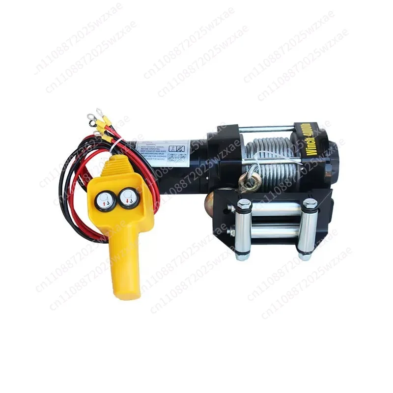 Electric Winch 12V Electric Hoist Car Winch 24V Winch Motor 1100W Horizontal Traction 3000 Lbs