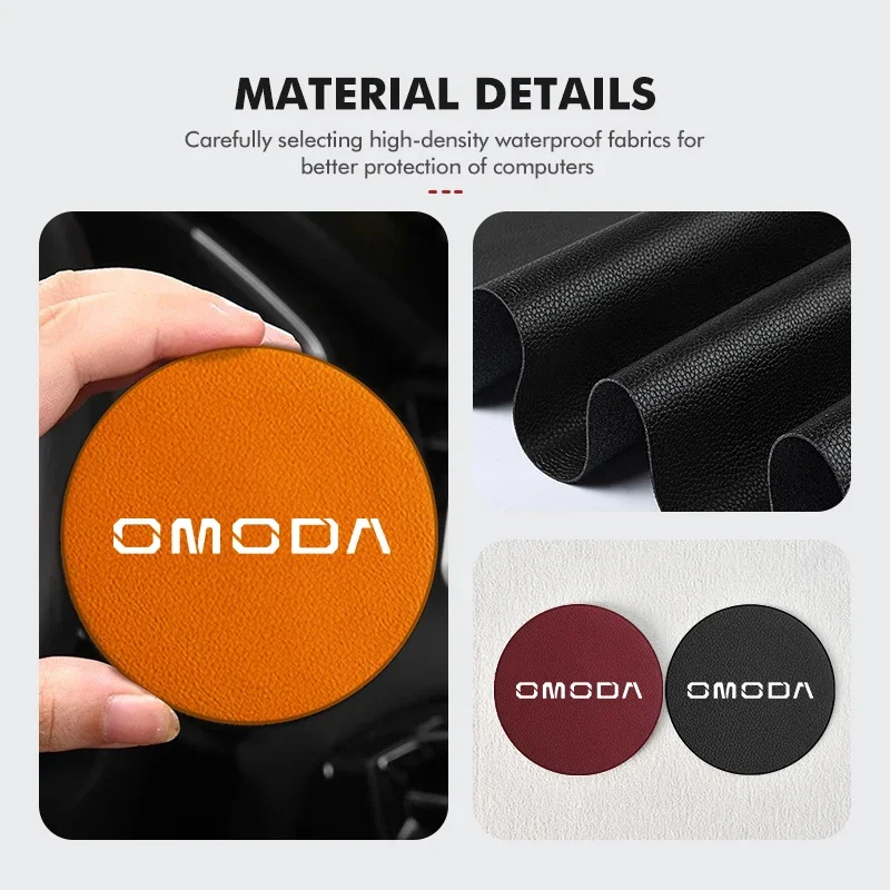Car Cup Holder Coaster Car Interior Decorative Cup Mat Car Anti-vibration Water Pad Leather For Omoda 5 C5 9 C9 7 E5
