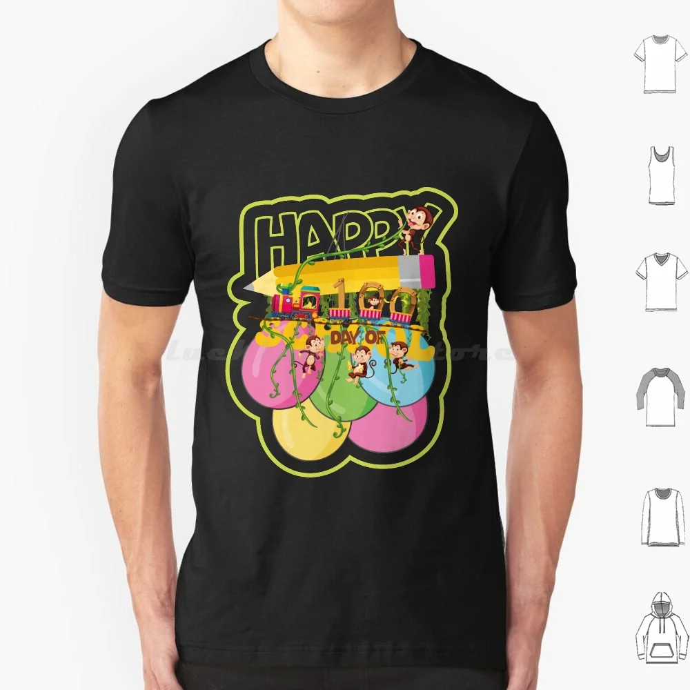 Happy 100th Day Of School Monkey Lovers T Shirt 6xl Cotton Cool Tee Introduce Our Happy 100th Day Of School Monkey Lovers