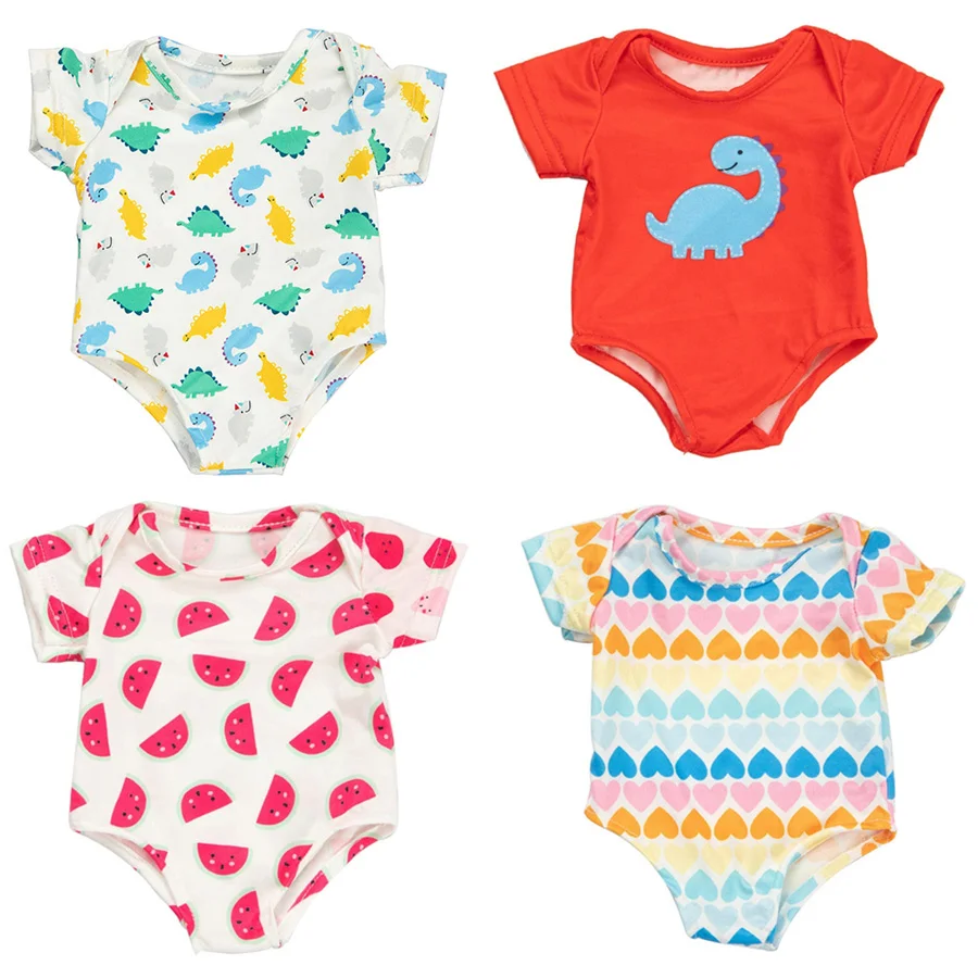 การ์ตูนไดโนเสาร์ชุดว่ายน้ําสําหรับตุ๊กตาอเมริกัน 18 นิ้ว l & 43 ซม.ตุ๊กตาเด็กทารกตุ๊กตาอุปกรณ์เสริม, รุ่นของเราสาวของเล่น