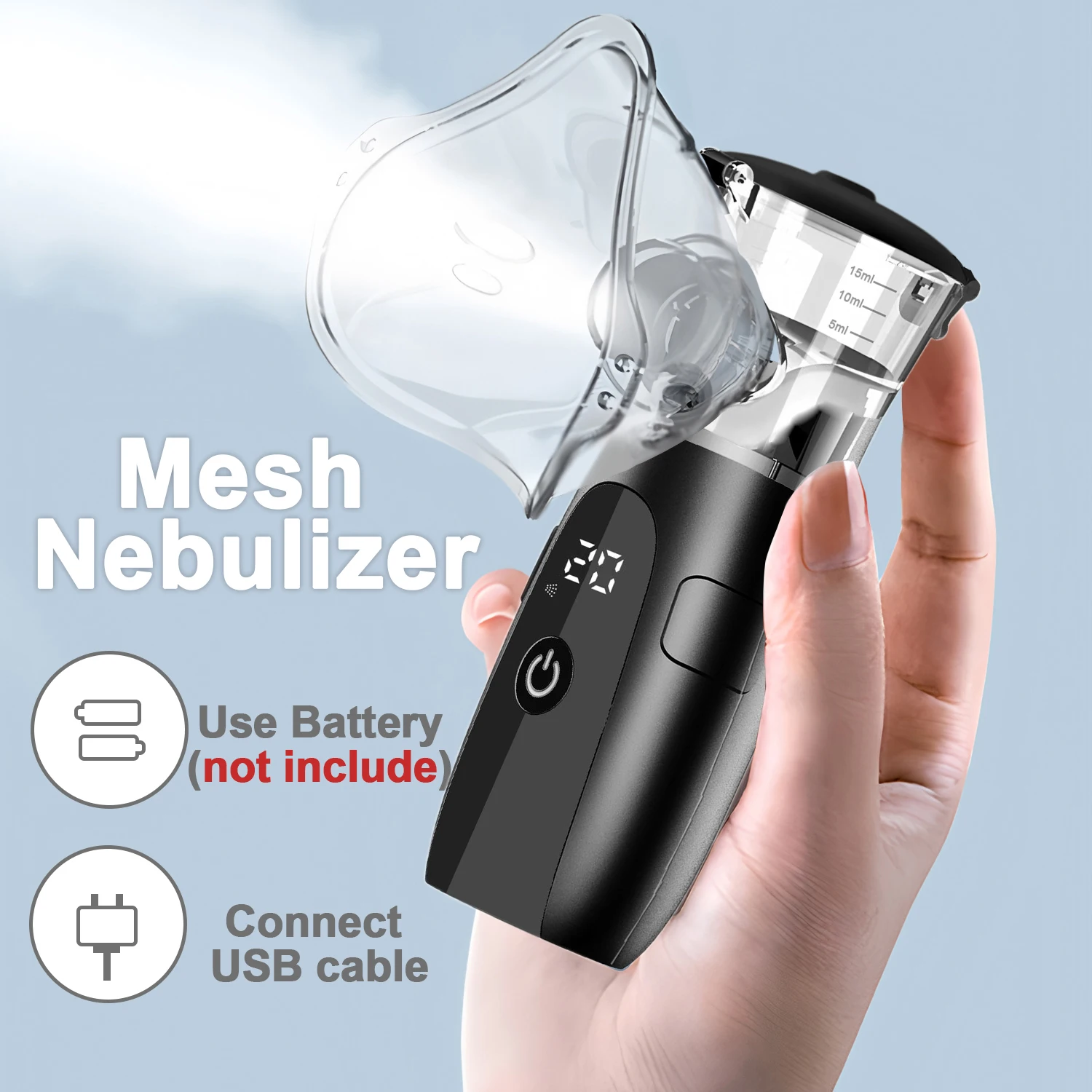 Nebulizador de malla portátil, inhalador silencioso para el asma, atomizador, cuidado de la salud infantil, mini nebulizador portátil, humidificador