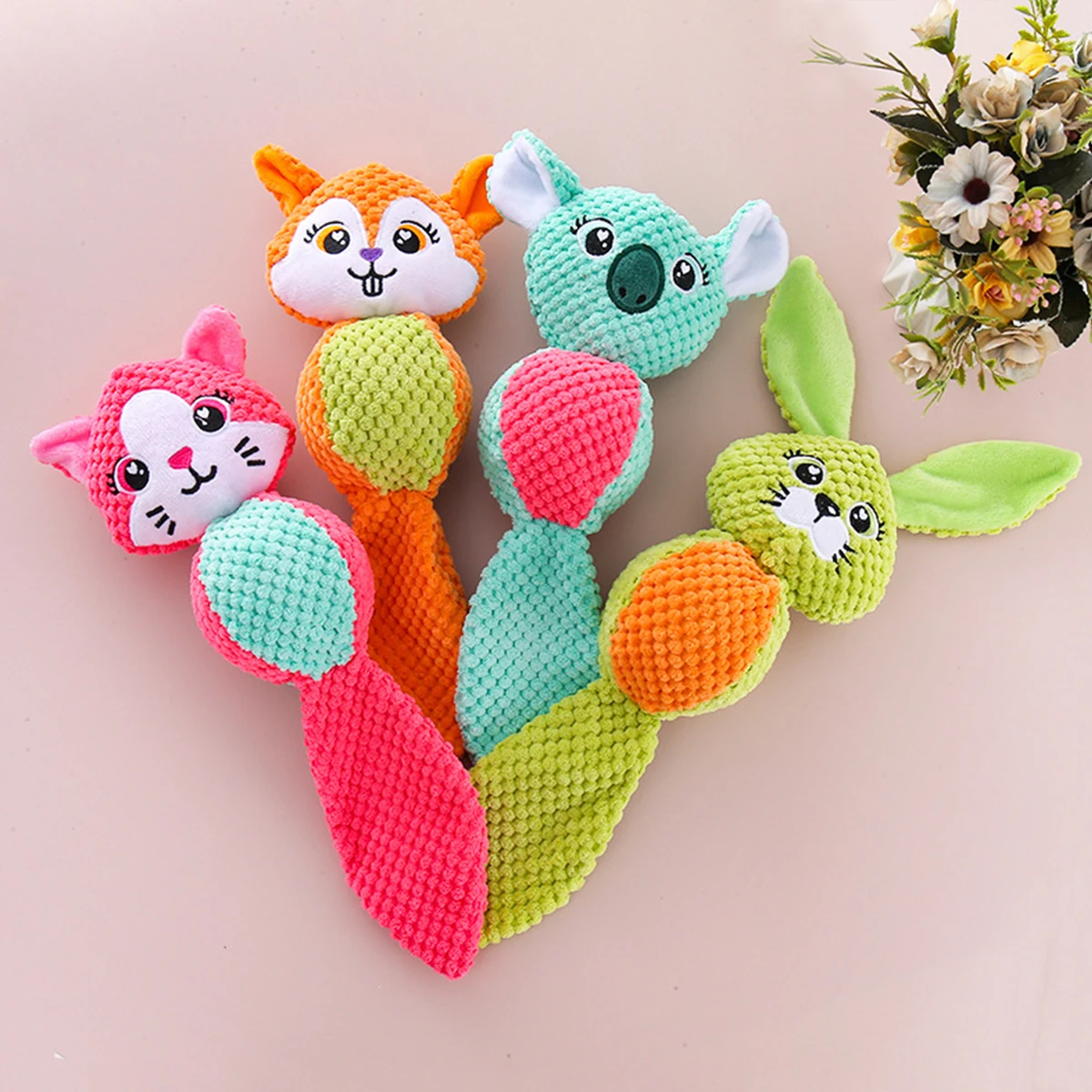 1 PC pet plush toys Corn dog bite voice interaction velvet voice spherical animal dolls toy dog