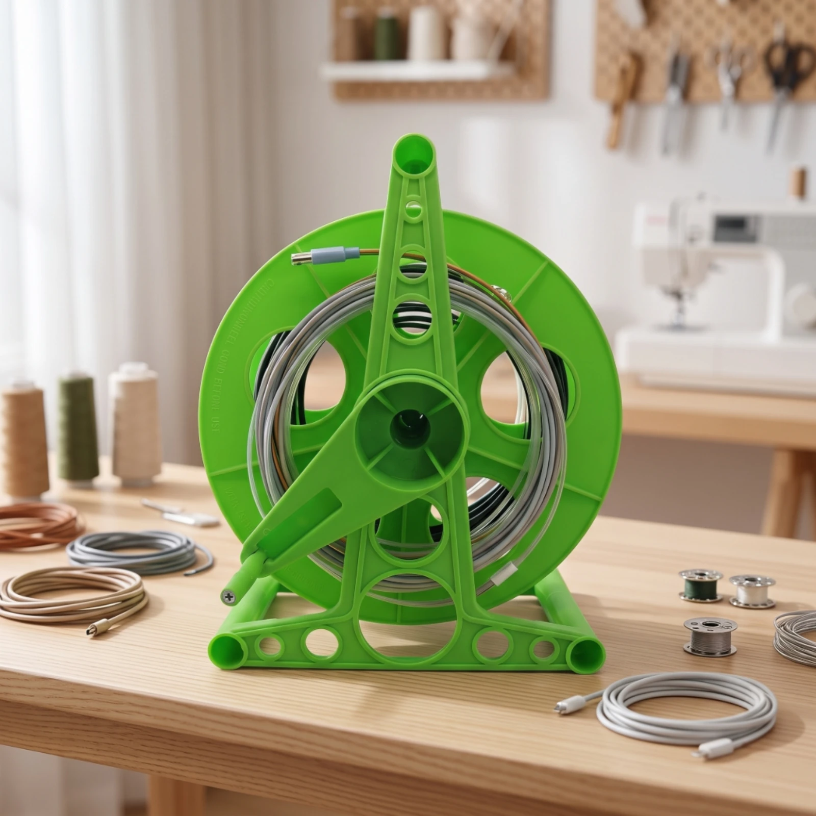 Cable Reel Winder with Handle Heavy-Duty Cable Reel Extension Cord Winder Open-Frame Wire Holder Lightweight for Electricians