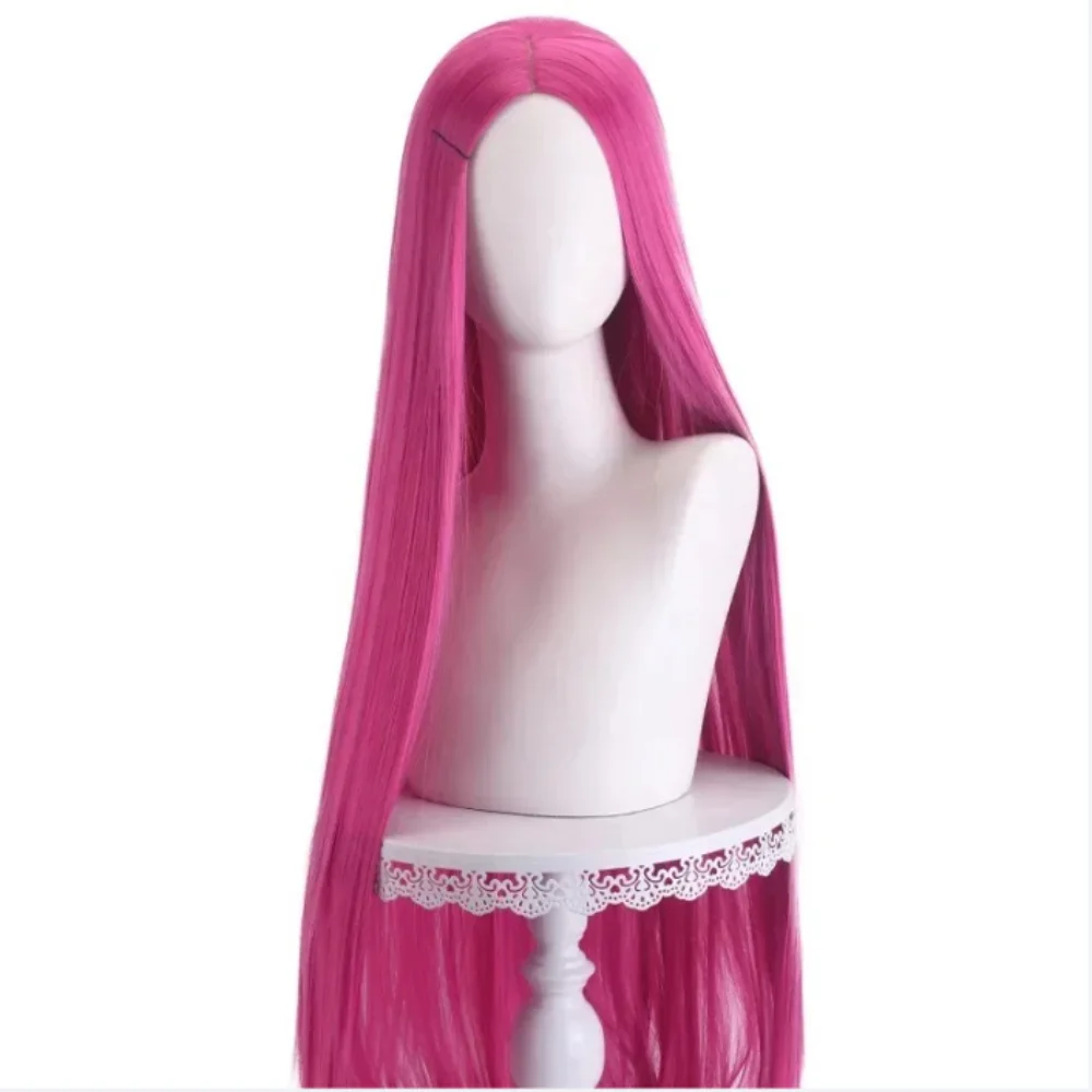 40Inch Long Straight Cosplay Wig Centre Parting Central Split Blond Pink Rose Red Purple Heat Resistant Synthetic Hair Wigs