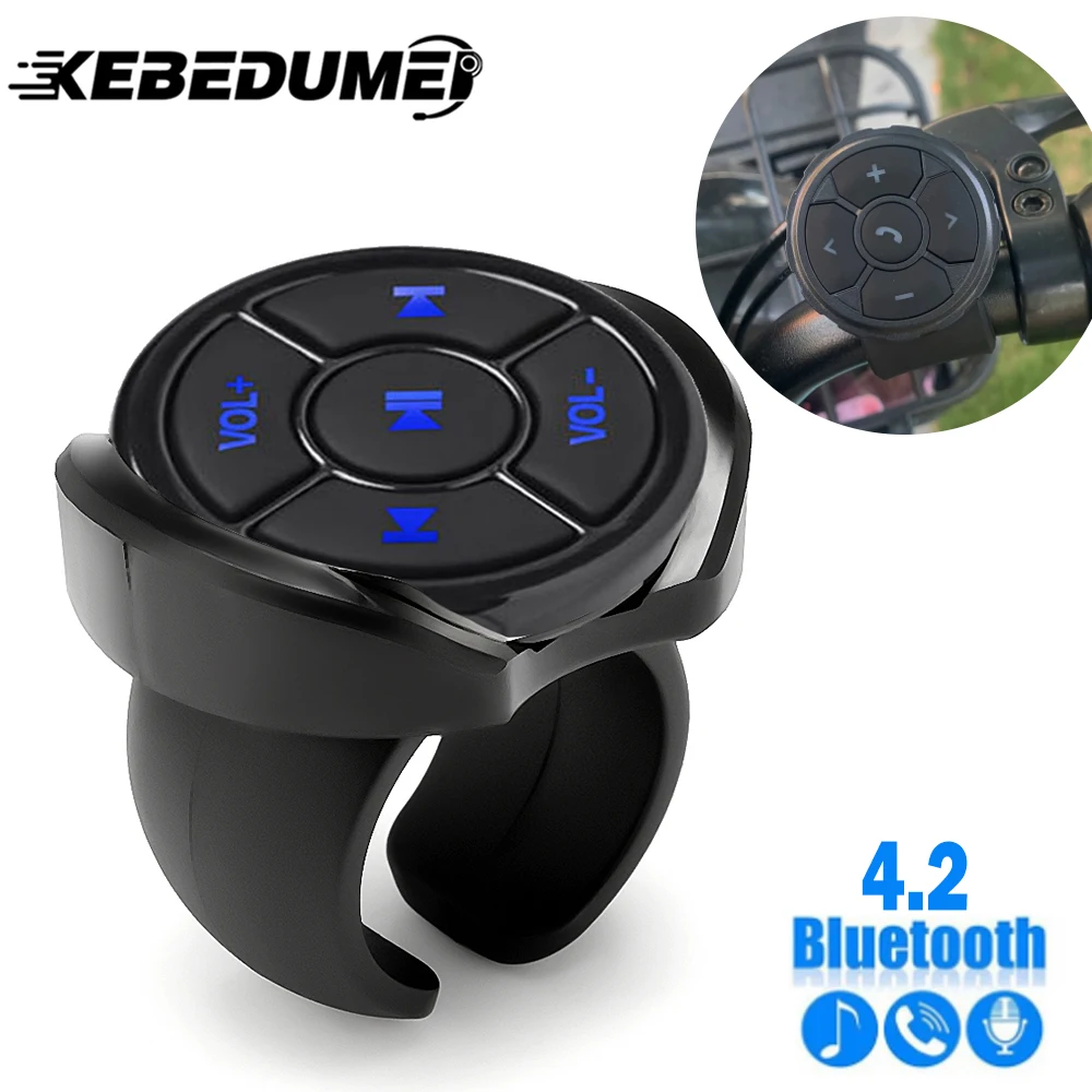 Wireless Remote Controller Media Button Helmet Earphone Motorcycle Handlebar Car Steering Wheel Remote Control for IOS Android