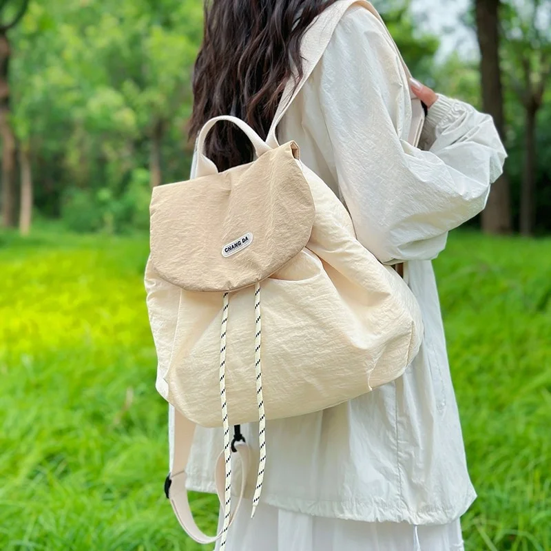 lightweight-nylon-travel-backpack-new-style-women's-student-bookbag-fashionable-high-aesthetic-value-small-premium-feel